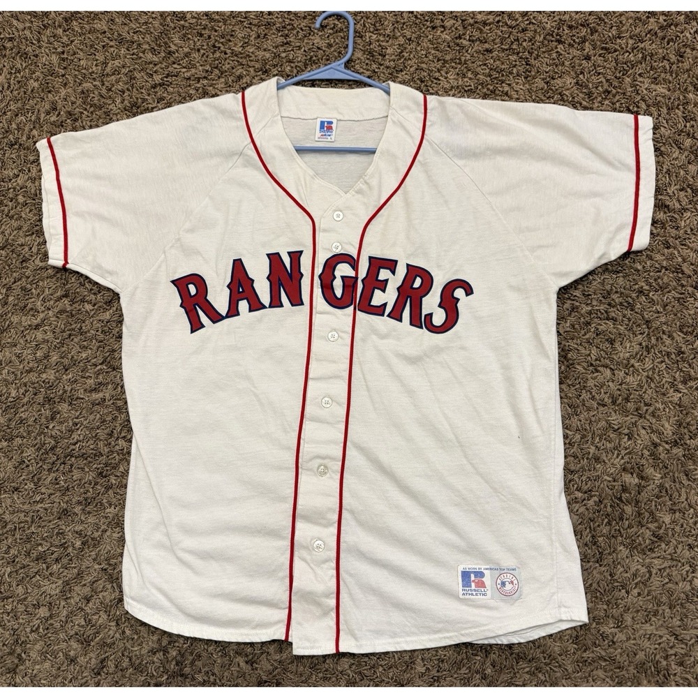 Vintage 1990's Texas Rangers Russell Athletic Authentic Jersey MLB Size Large